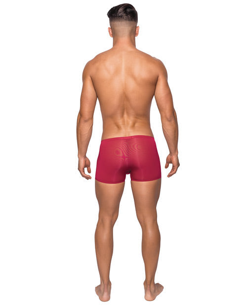 Seamless Sleek Short w/Sheer Pouch Red MD