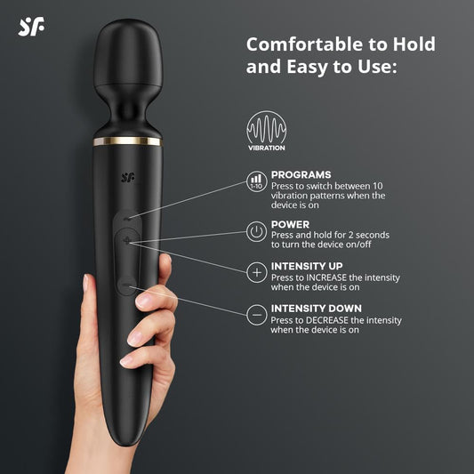 Satisfyer Wand-er Woman - Black/Gold