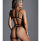 Adore the Flame Strappy Lace Bra & Thong Black O/S