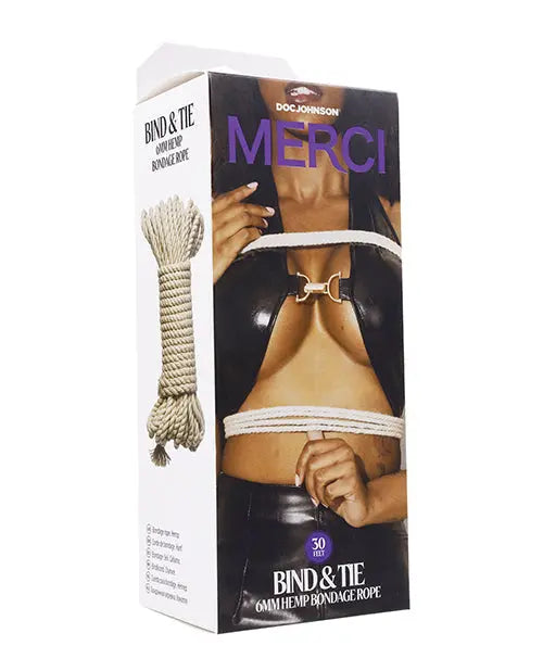 Merci Bind & Tie Hemp Bondage Rope - 30 ft Natural Doc Johnson