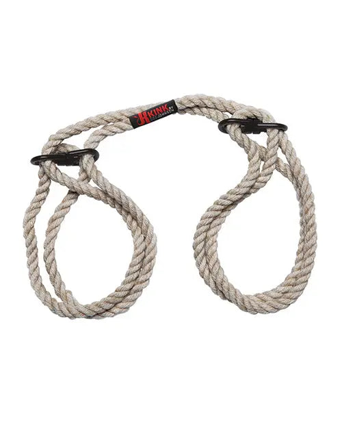 Merci Hogtie - Bind & Tie Wrist or Ankle Cuffs -  6 mm Hemp -Black Doc Johnson