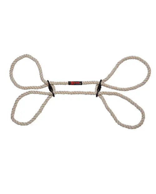 Merci Hogtie - Bind & Tie Wrist or Ankle Cuffs -  6 mm Hemp -Black Doc Johnson