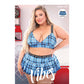 Vibes No Fucks Given Box Pleat Skirt Monday Blue QN