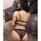 Vibes Bad Bitch One Shoulder Bling Bralette & Panty Black M/L