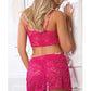 Laced Lingerie Bustier, Thong & Cover up Slip Berry Kiss O/S