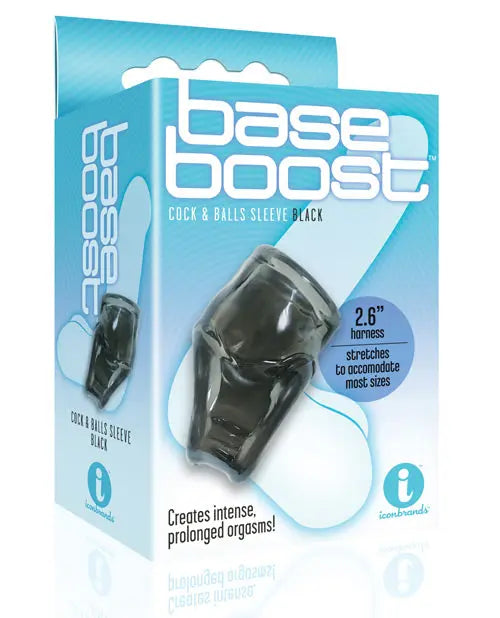 9's Base Boost Cock & Balls Sleeve - Black Icon Brands INC