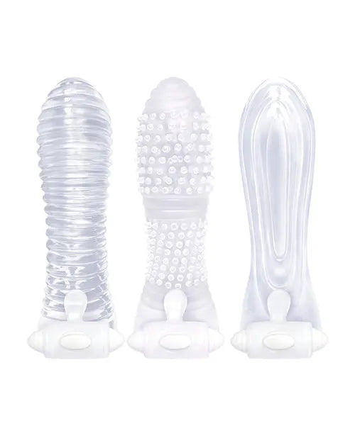 9's Vibrating Sextenders Sleeves - Pack of 3 Icon Brands INC