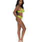 Strap-Tease Bra & Crotchless Panty Neon Yellow S/M