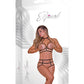 Strap-Tease Cupless Choker Bra & Open Cage Short Black S/M