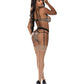 Purrfect Balconette Bra & Garter Panty Animal/Black L/XL