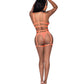 Rude Awakening Bralette, Thigh High Garter & Cheeky Panty Orange S/M