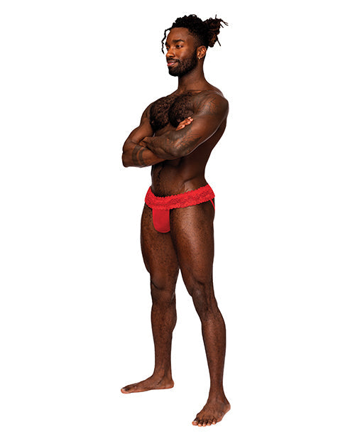 Sassy Lace Skirt Jock Red L/XL Comme Ci Comme Ca