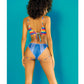 Rainbow Top & Strappy Micro Mini Shorts Chambray Prints S/M