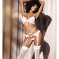 Floral Lace Bra, Garter Belt & Open Back Panty White L/XL