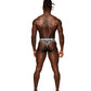 Sheer Prints Mesh Poly Spandex Thong Optical L/XL