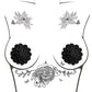Neva Nude Burlesque Nightfall Roses Reusable Silicone Pasties - Black O/S