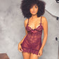 Valentine Lacey Babydoll w/G-String - Zinfandel SM