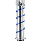 Icicles No 20 Big Dildo | Hand Blown Glass Dildo | Waterproof Vibrator Dildo | Clear Blue Swirls