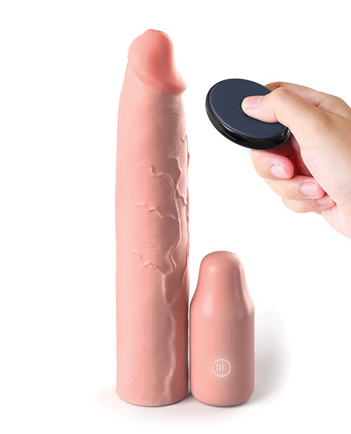 Fantasy X-tensions Elite 9" Sleeve Vibrating 3" Plug w/Remote - Light Pipedream Products