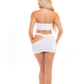 Pink Lipstick Femme Seamless Bandeau & Skirt Whtie O/S Rene Rofe